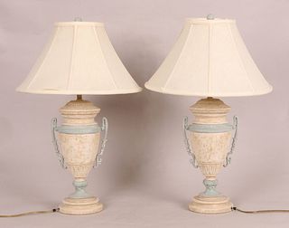 Two Neoclassical Style Metal Table Lamps