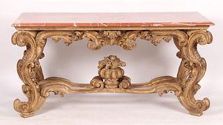 A Large Baroque Style Marble Center Table