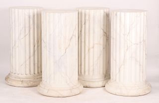 Four Faux Marble Pedestals