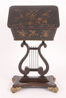 An English Regency Lacquered Music Stand