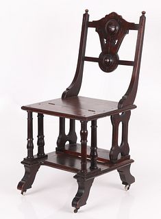 Victorian Walnut Metamorphic Library Step Chair
