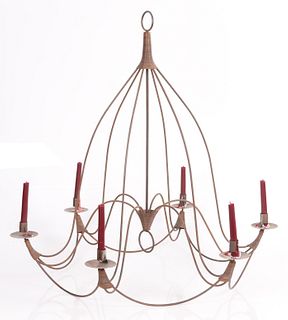 Wrought Iron Colonial Style Chandelier