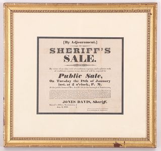 An 1831 Broadside, Sheriff's Sale