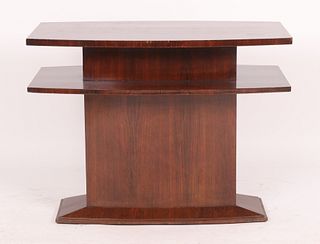 French Art Deco Rosewood Veneer Table
