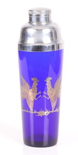 An Art Deco Period Silver Overlay Cocktail Shaker
