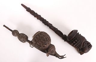 Two Large African Pipes