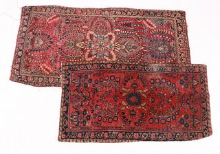 Two Pre War Sarouk Mats Rug / Carpet