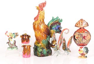 A Group of Art Glass and Pottery