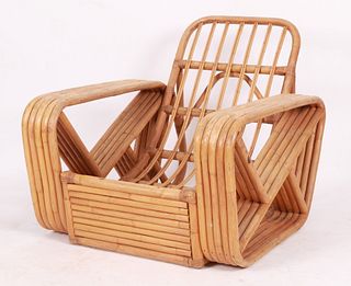 A Paul Frankl Rattan Lounge Chair