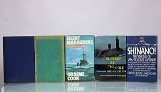 5 Vintage Submarine Hardcover Books Grouping 14