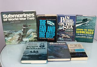 7 Vintage Submarine Books Grouping 17