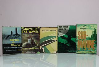 5 Vintage Submarine Hardcover Books Grouping 20