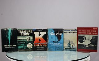 6 Vintage Submarine Hardcover Books Grouping 21
