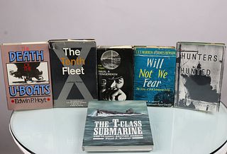 6 Vintage Submarine Hardcover Books Grouping 23