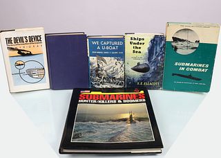 6 Vintage Submarine Hardcover Books Grouping 27