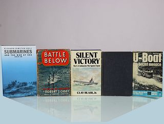 5 Vintage Submarine Hardcover Books Grouping 28