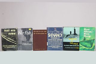 6 Vintage Submarine Hardcover Books Grouping 30