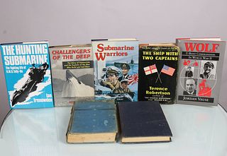 7 Vintage Submarine Hardcover Books Grouping 31