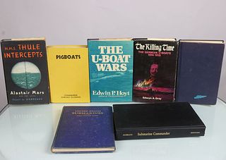7 Vintage Submarine Hardcover Books Grouping 33