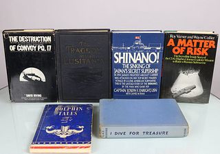 6 Vintage Submarine Books Grouping 34