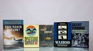 5 Vintage Submarine Hardcover Books Grouping 13