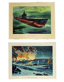 Two Electric Boat Co. WW2 Submarine Posters