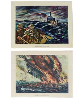 Two 1944 Electric Boat Company Submarine Posters