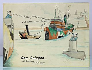 Original German Cartoon Submarine Artwork #2