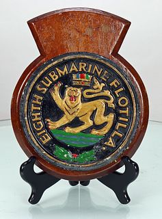 Royal Navy Eighth Submarine Flotilla Metal / Wood Plaque