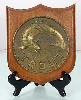 USS Trout 566 Submarine Metal / Wood Plaque