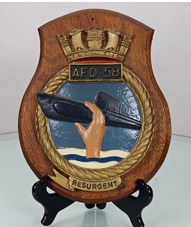 Royal Navy Submarine Resurgent AFD 58 Plaque