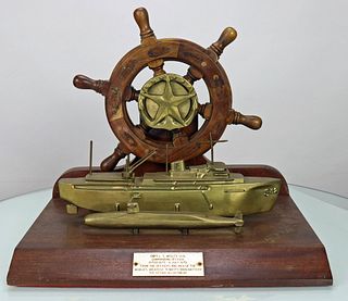 Large Submarine & Ship Presentation Trophy To Holy Loch CO