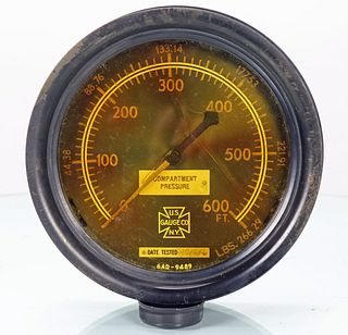 US Submarine Compartment Pressure Gauge WW2