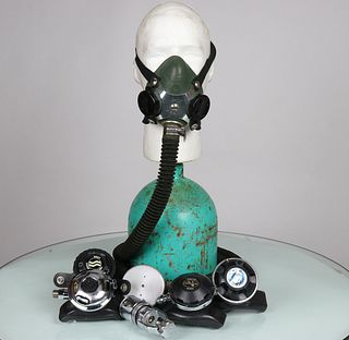 Vintage Mine Safety Mask & Regulator + Scuba Regulators