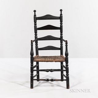 Black-painted Slatback Armchair