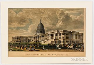 Henry Sartain NE View of US Capitol Colored Lithograph