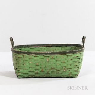 Large Green-painted Basket