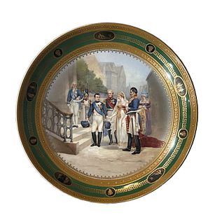 French Hand Painted Napoleonic Porcelain Plate