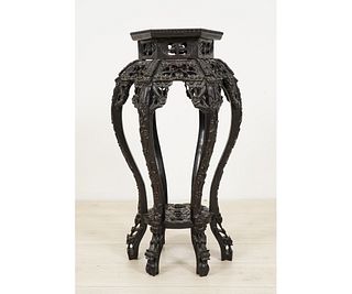 ASIAN HEXAGONAL MARBLE TOP STAND