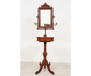 VICTORIAN SHAVING STAND WITH MIRROR