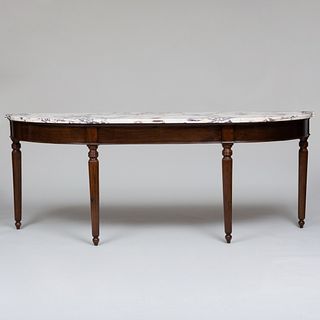 Pair of Regency Mahogany Console Tables with Marble Tops