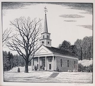 Thomas Nason, Wood Engraving of Church