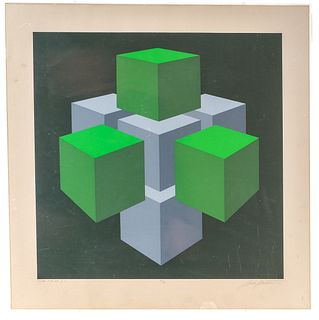 Marko Spalatin, "Cube Figure III" (1970) Serigraph