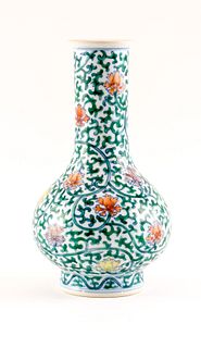 Chinese Porcelain Doucai Vase: Qianlong Mark