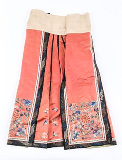 Chinese Qing Dynasty Embroidered Skirt