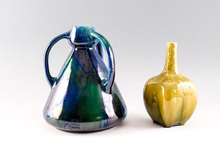 2 PCs English Art Pottery: Vases