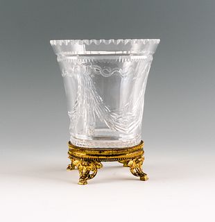 French Gilt Bronze and Cut Crystal Vase
