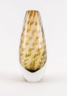 Edward Hald for Orrefors Art Glass Vase (1952)