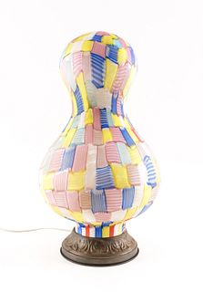 Italian Murano Canework Glass Lamp