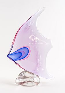 Murano Glass Angel Fish Sculpture